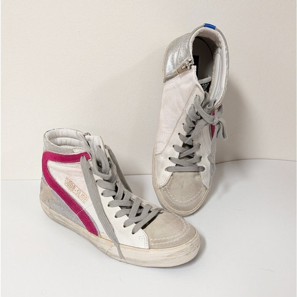 Golden Goose Slide Sneakers Womens EU 38/US 7.5 Multicolour Leather High Top